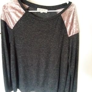 Pink Velvet And Gray T Shirt